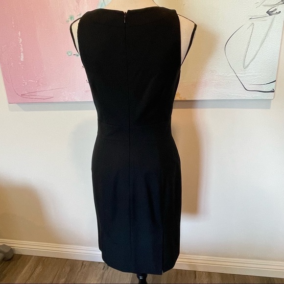 J Crew Dress Emmaleigh Wool Sheath Black sleeveless Pockets Classic size 2. - Picture 3 of 9